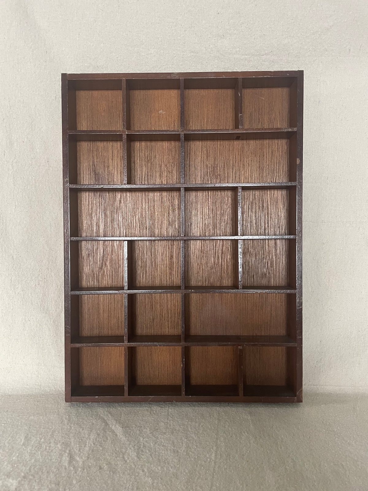 Vintage Dark Timber Printers Tray / Shadow Box