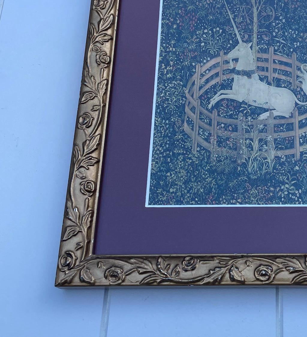 Unicorn Rests In A Garden Print