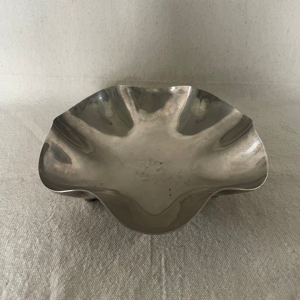 Vintage Mid-Century Modern Ball Footed Wavy Bowl