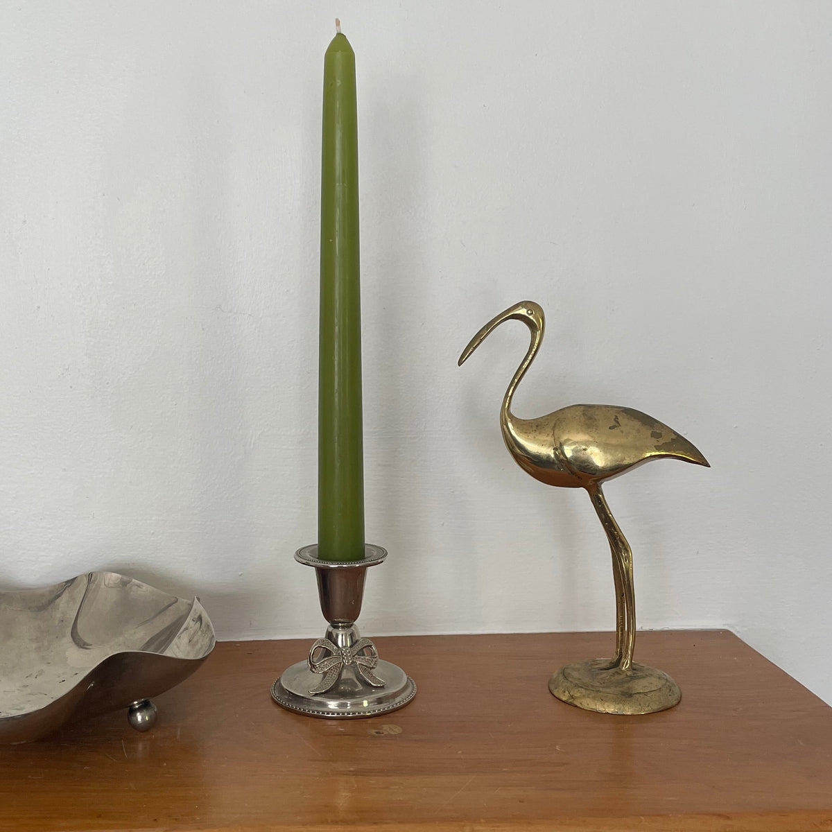 Vintage 1970s Hollywood Regency Solid Brass Ibis Figurine