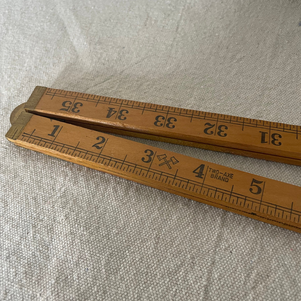 Vintage Brass And Timber Ruler