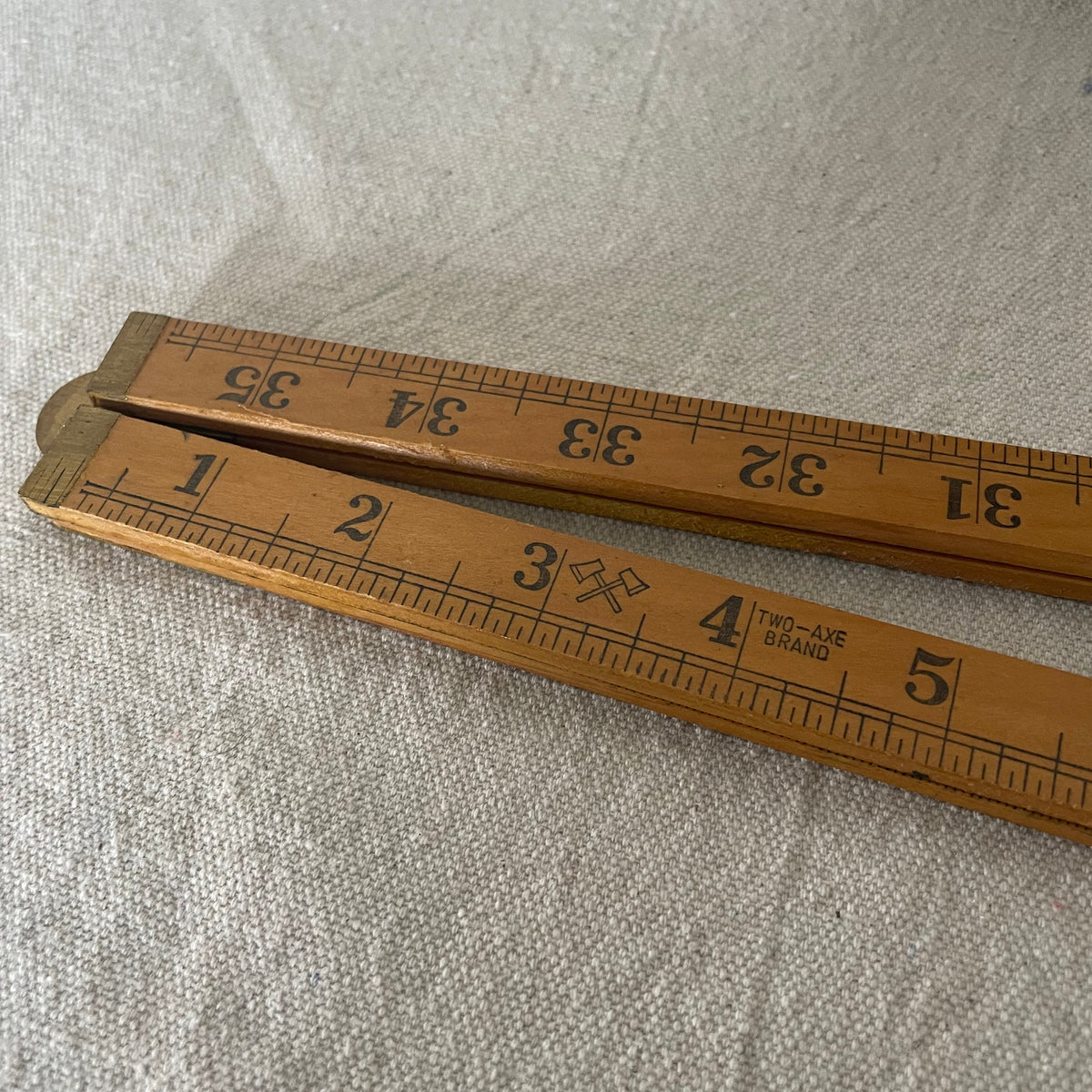 Vintage Brass And Timber Ruler