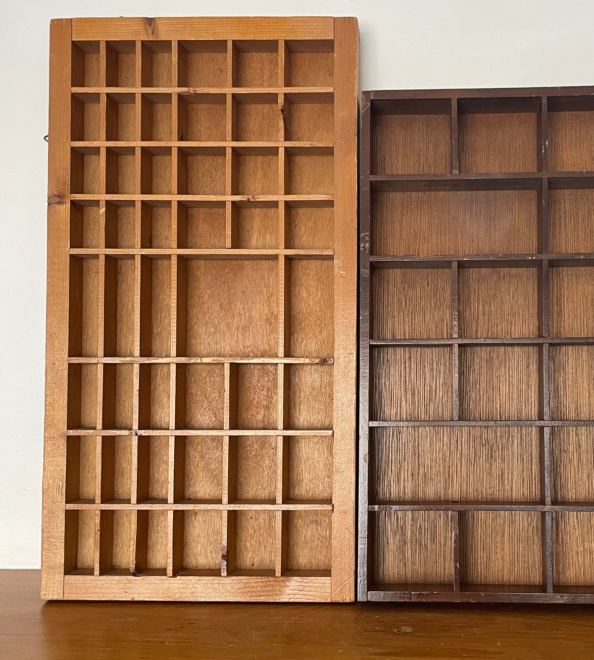 Vintage Light Timber Printers Tray / Shadow Box