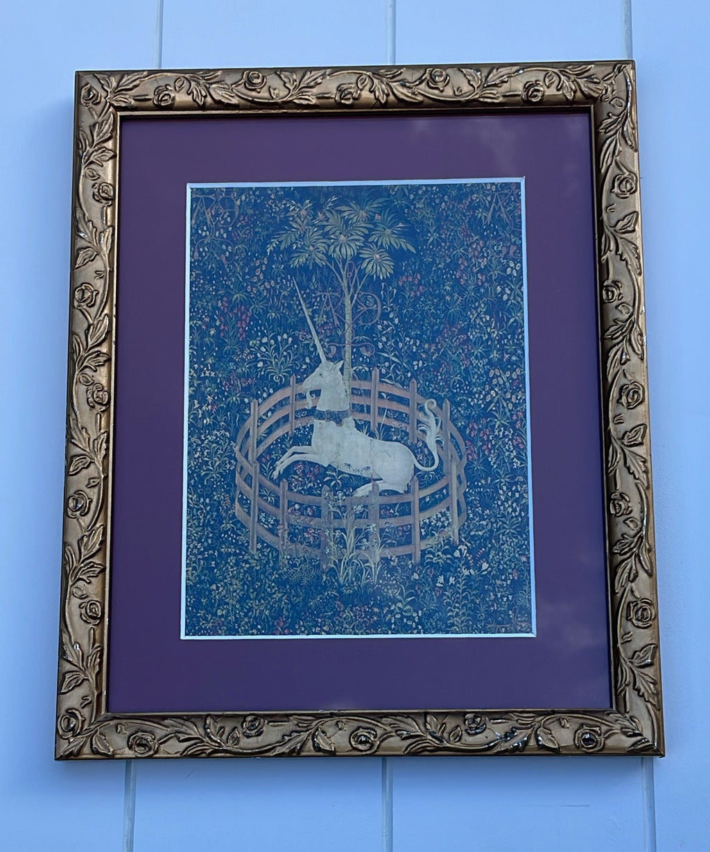 Unicorn Rests In A Garden Print