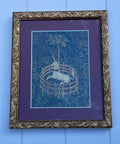 Unicorn Rests In A Garden Print