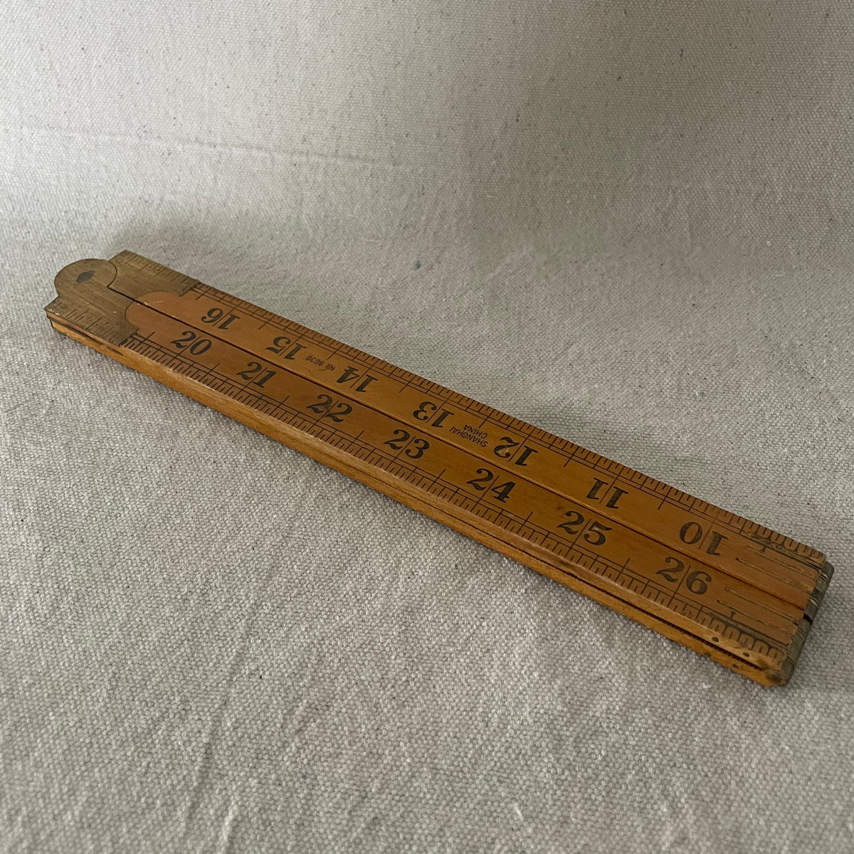 Vintage Brass And Timber Ruler
