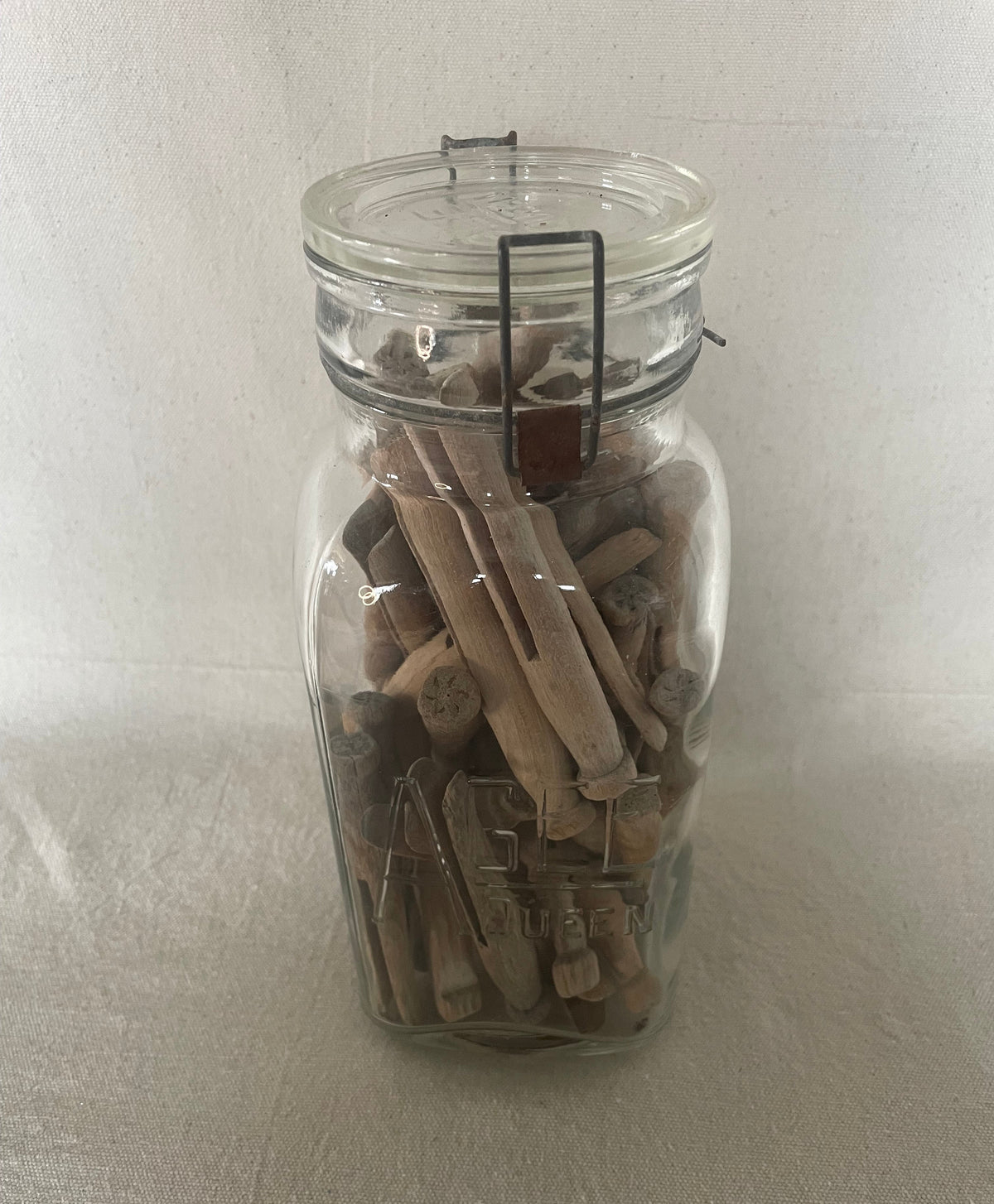 Vintage Wooden Peg Jars