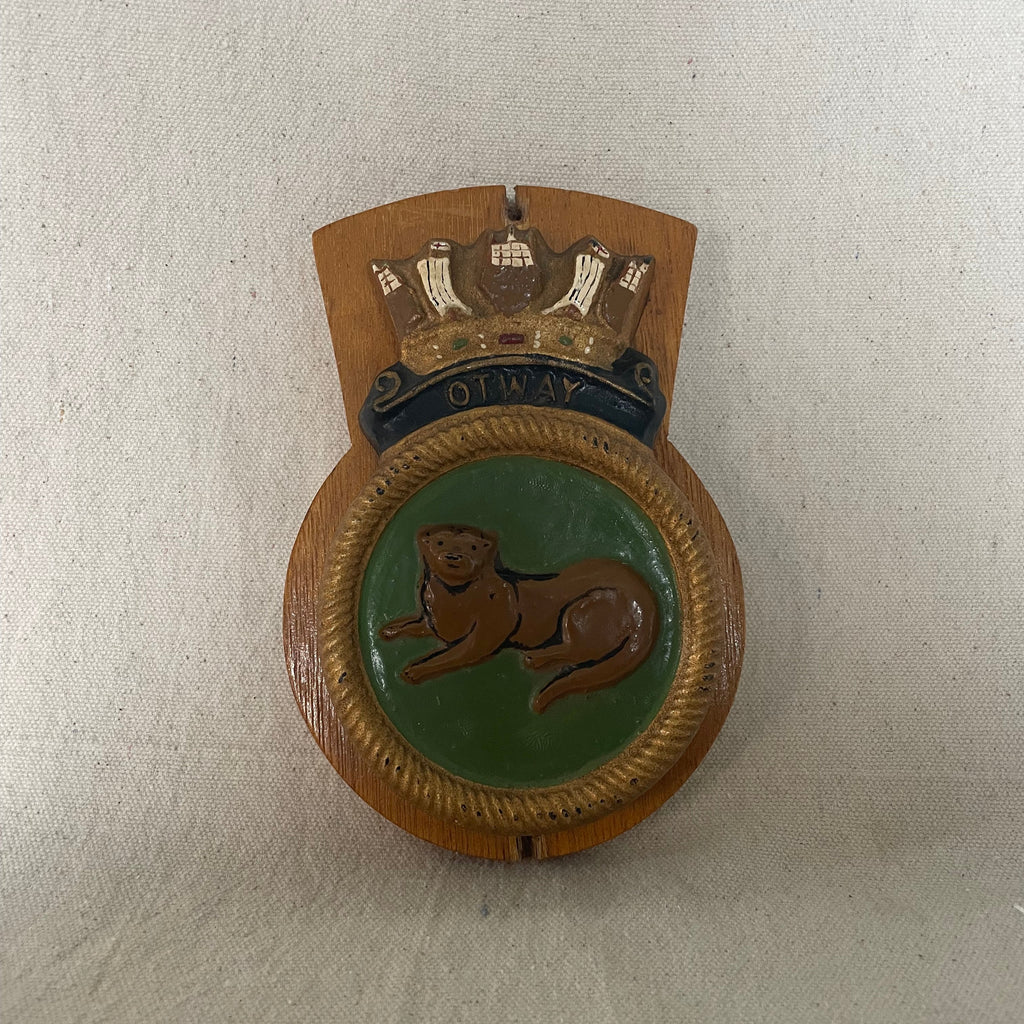 Vintage Otway Otter Naval Crest Plaque