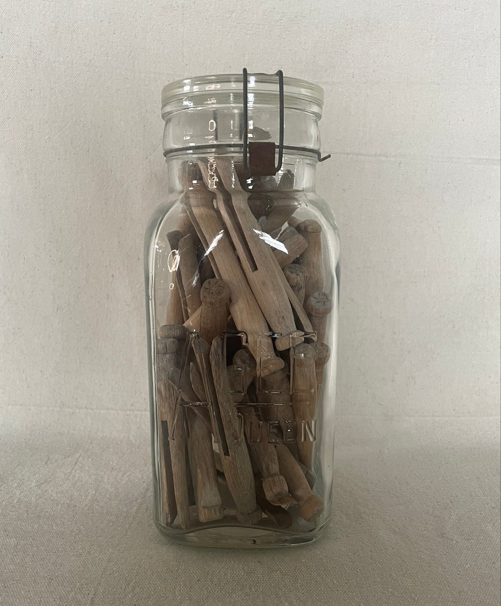 Vintage Wooden Peg Jars
